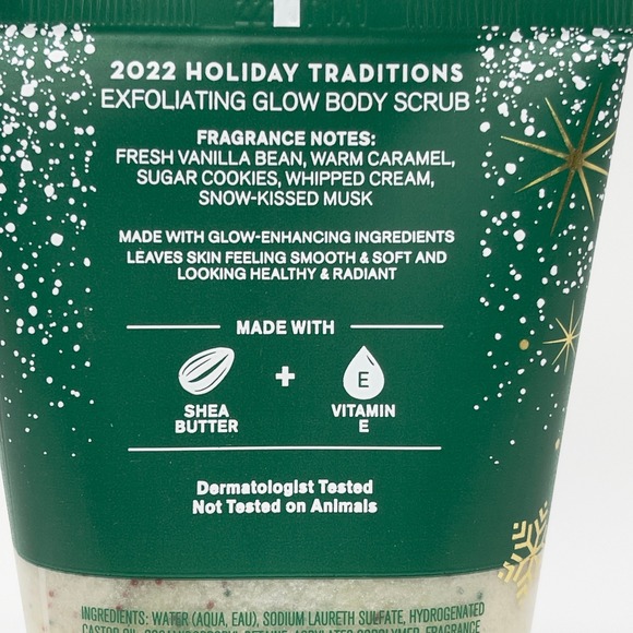 Bath Body Works Vanilla Bean Noel Exfoliating Glow Body Scrub 8oz Holiday Glow - Picture 5 of 8